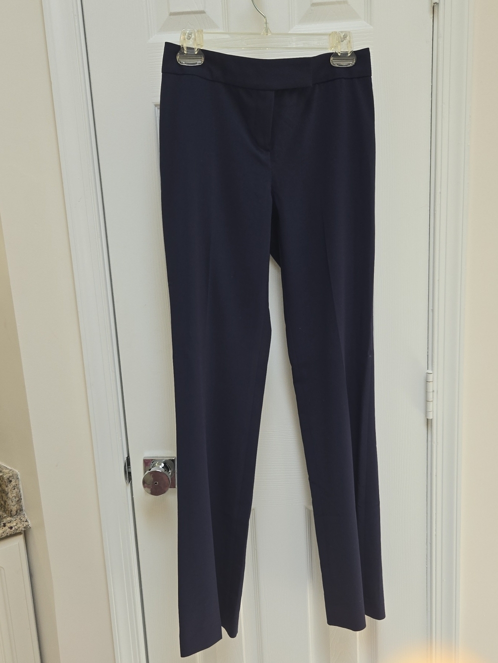 Women's Navy Straight-Leg Dress Pants